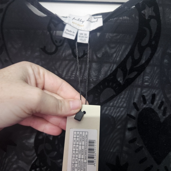 Never Fully Dressed Black Patterned Long Sleeve Dress - Picture 5 of 5